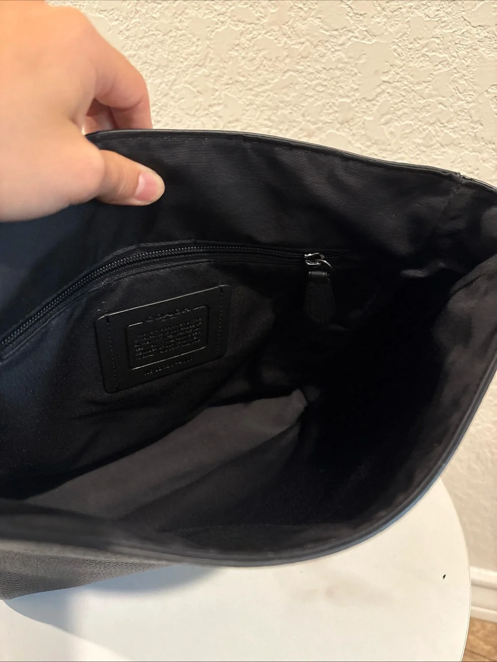 NWT Coach Houston Map Leather Bag, Gunmetal/BLACK,
